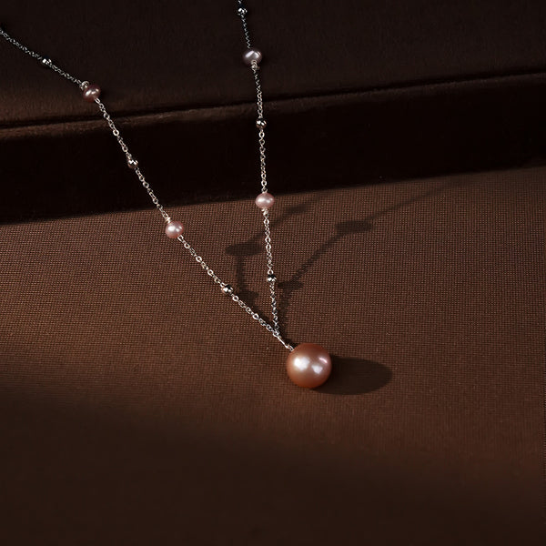 ELEGANT BAROQUE PEARL DROP CHAIN NECKLACE | Krishna Pearls and Jewellers