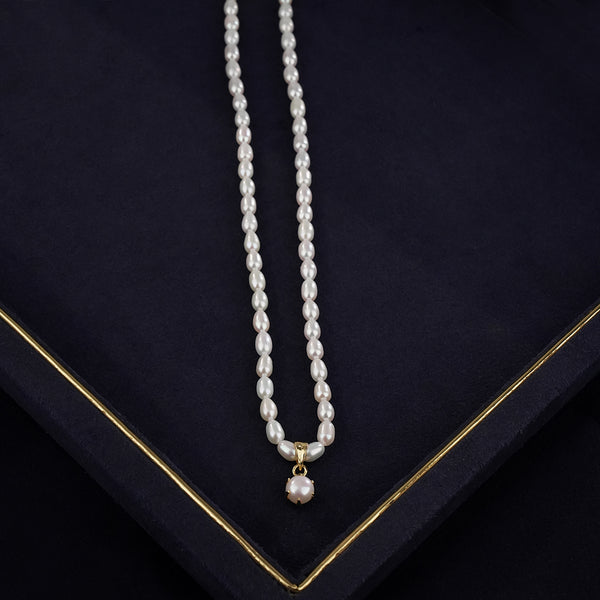 Classic Freshwater Pearl Necklace Set with Pearl Pendant, Matching Earrings & Pearl Bracelet | Timeless Elegant Jewellery Combo Offer