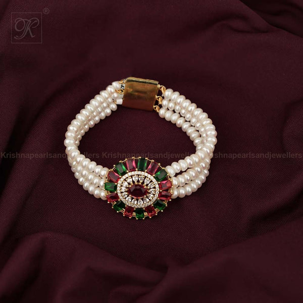 Elegant Pearl Bracelet with Multicolor | Krishna Pearls and Jewellers