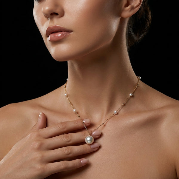 White Freshwater Pearl Pendant Necklace