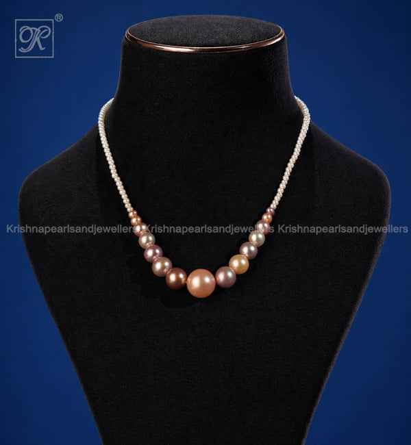 MULTICOLOR CENTREPIECE FOCAL PEARL NECKLACE | Krishna Pearls and Jewellers