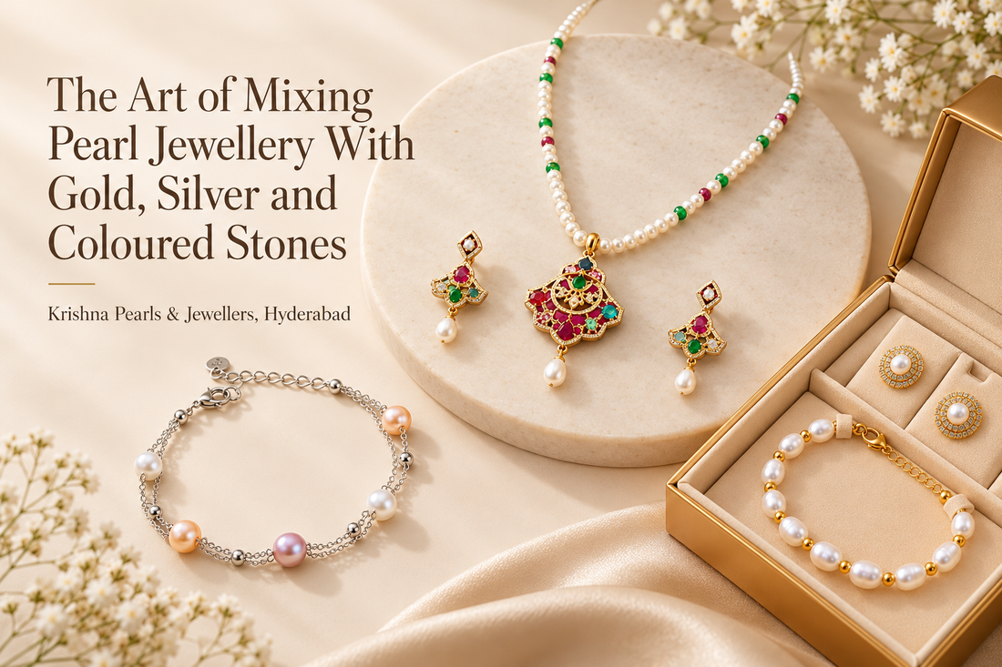 The Art of Mixing Pearl Jewellery With Gold, Silver and Coloured Stones | Krishna Pearls and Jewellers