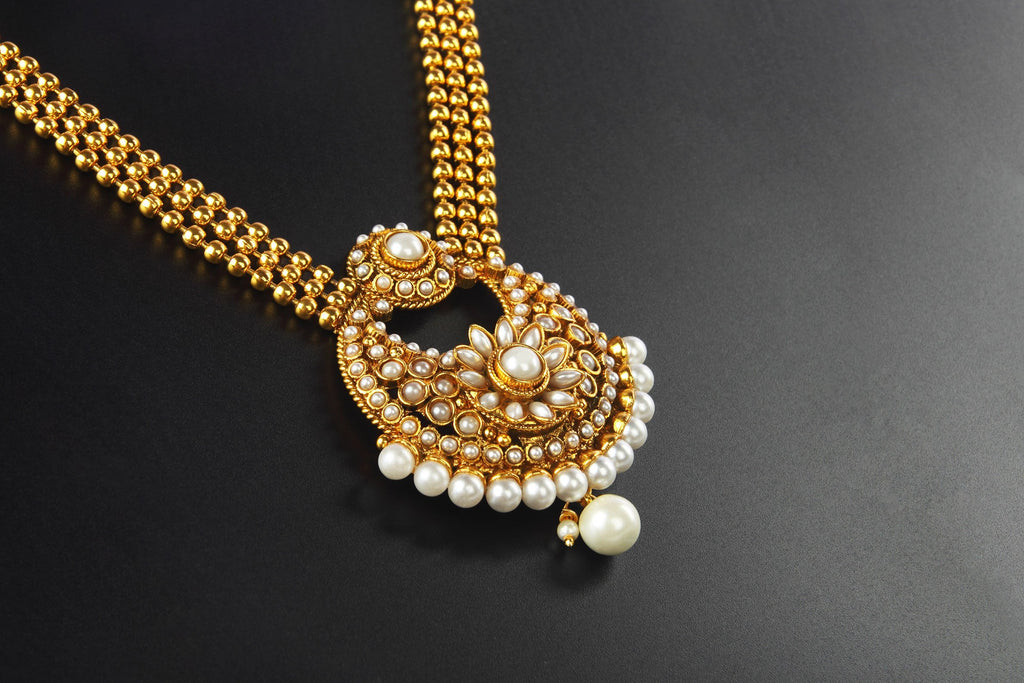 Pearl Gold Necklace Indian designs