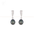 Silver Glow Pearl Drop Earrings Freshwater | Krishna Pearls and Jewellers