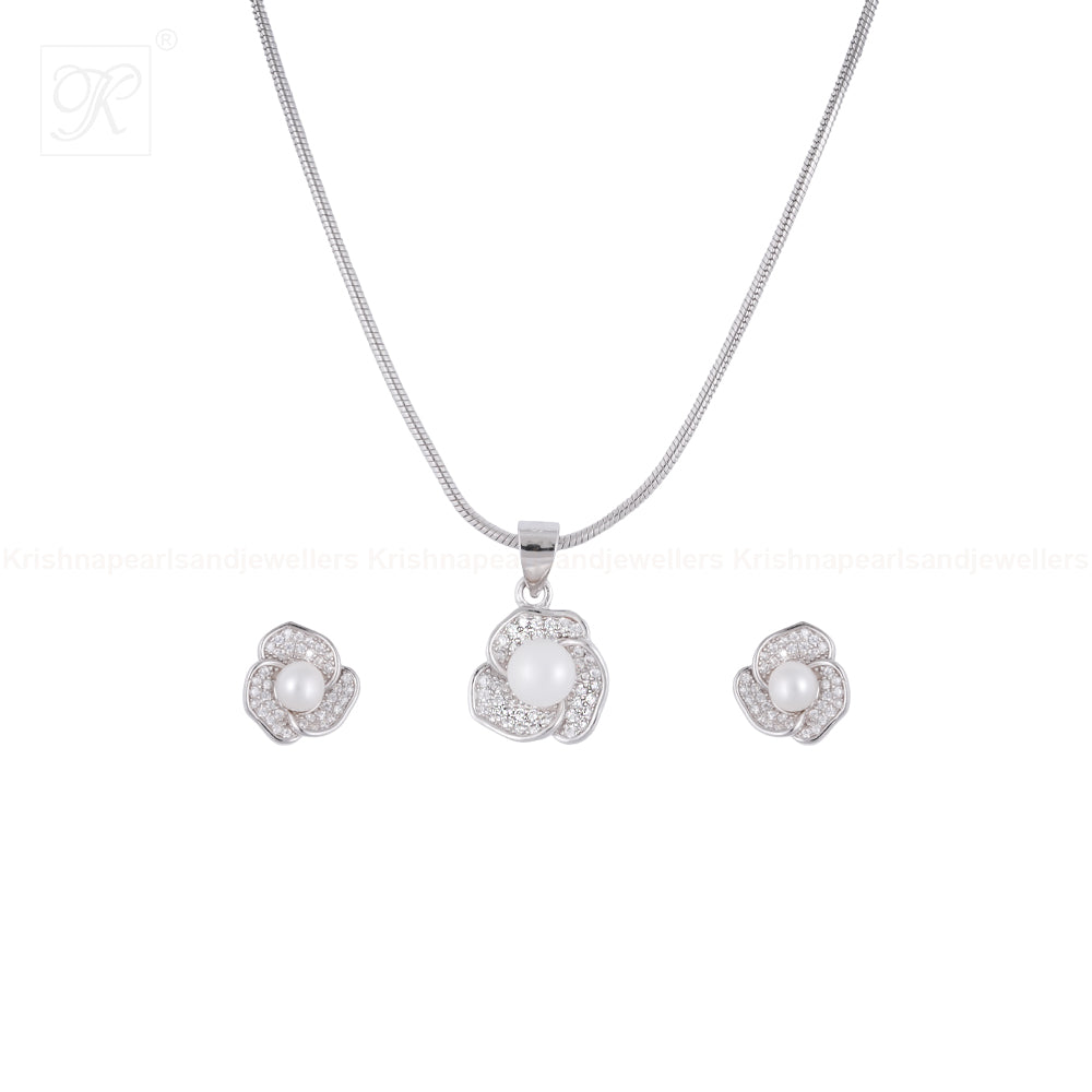 Blossom Grace Pearl Set Freshwater Pearl | Krishna Pearls and Jewellers