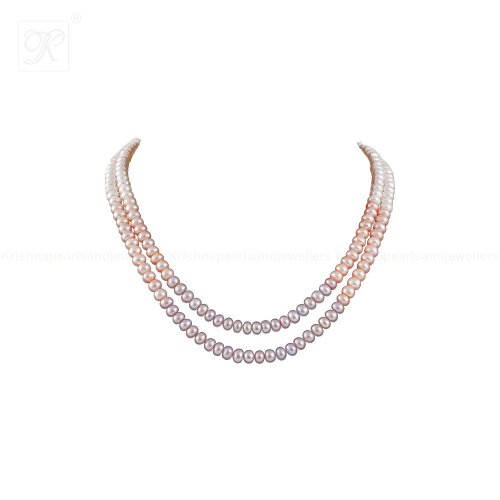 Blushing Harmony Double-Strand Pearl String | Krishna Pearls and Jewellers