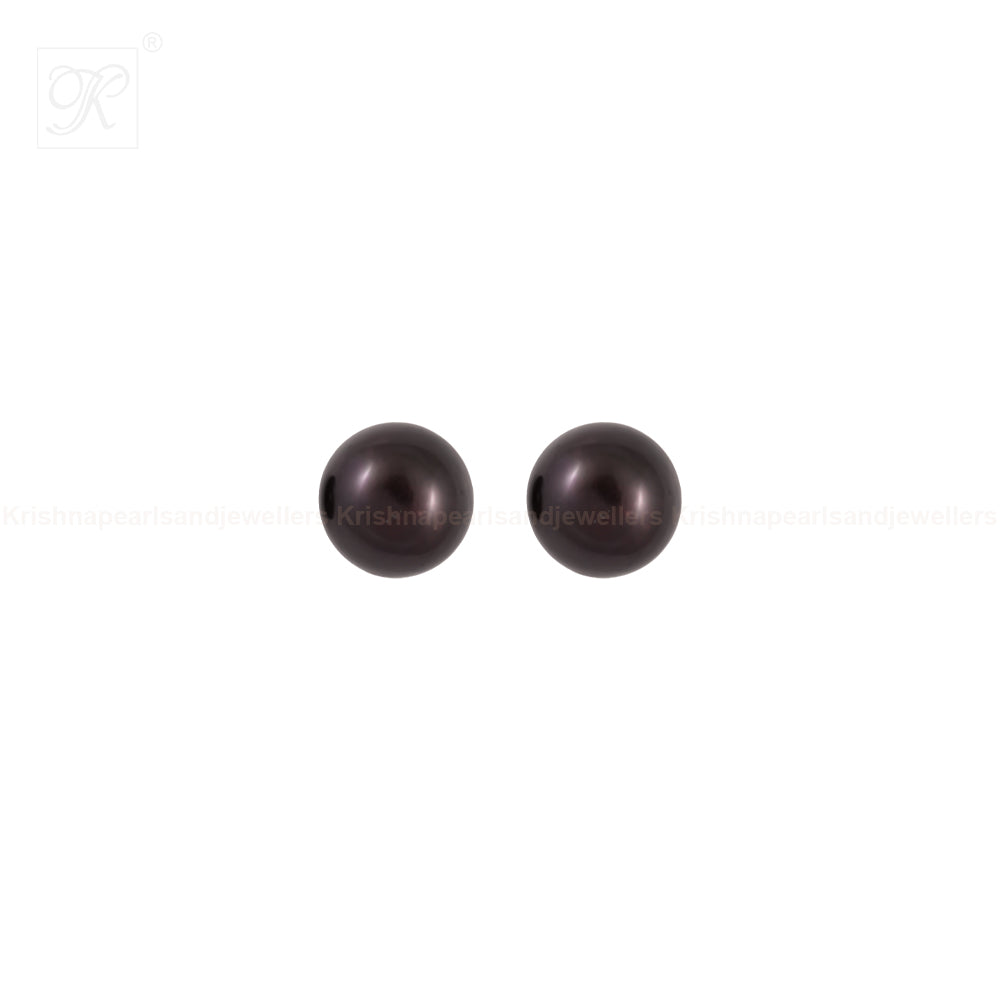 Deep Ocean Black Pearl Stud Earrings | Krishna Pearls and Jewellers