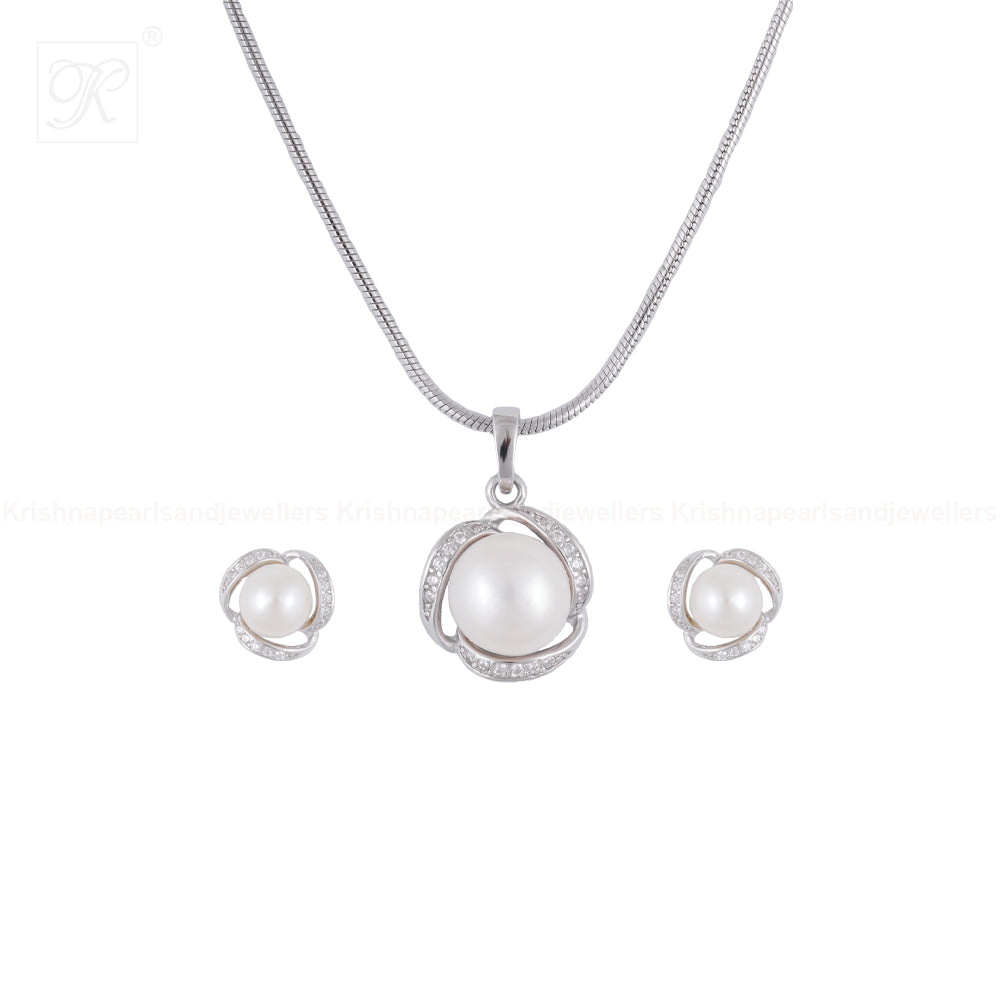 Swirling Radiance Pearl Set Freshwater | Krishna Pearls and Jewellers