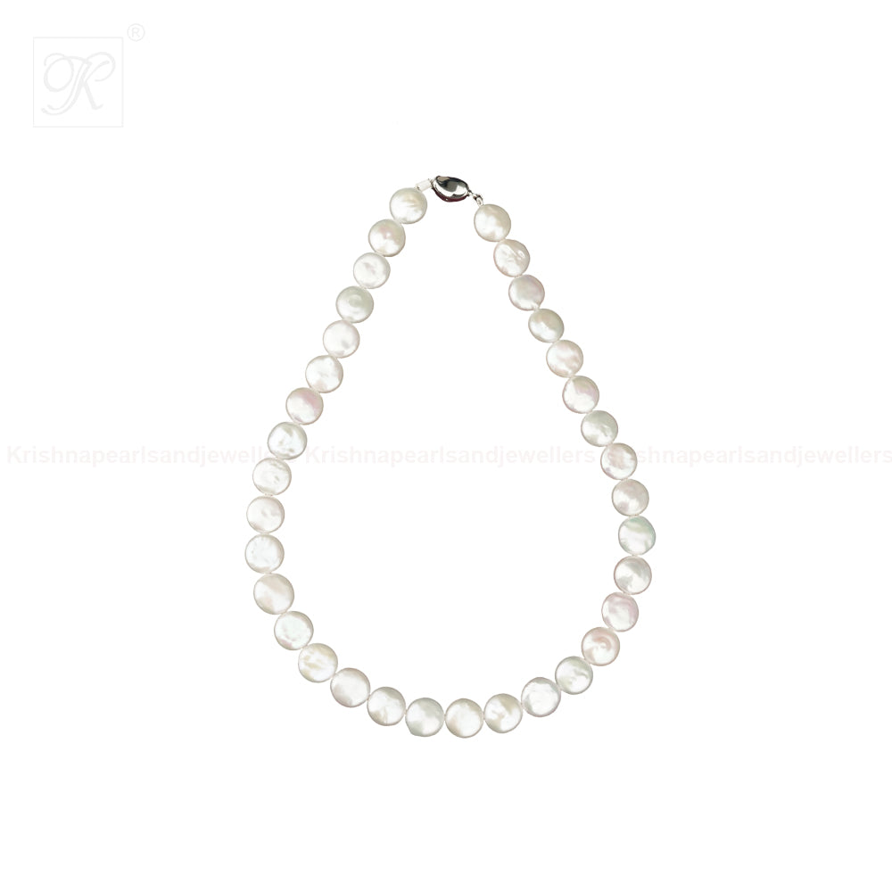 Lunar Reflections: Coin Pearl Fancy string | Krishna Pearls and Jewellers
