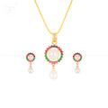 Radiant Petals White Pearl Pendant & | Krishna Pearls and Jewellers