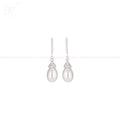 Elegant Silver Drop Earrings with CZ | Krishna Pearls and Jewellers