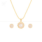 Golden Blossom Pearl Set Freshwater Pearl | Krishna Pearls and Jewellers