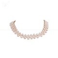 Blush Harmony Peach Pearl Woven Choker | Krishna Pearls and Jewellers