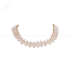 Blush Harmony Peach Pearl Woven Choker | Krishna Pearls and Jewellers