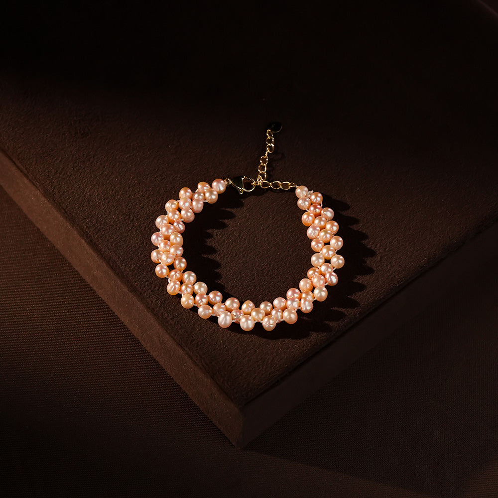 Handwoven Multi-Strand Pearl Bracelet