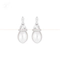 Elegant Drop Pearl & CZ Dangle Earrings | Krishna Pearls and Jewellers