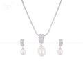 Radiant Drop Pearl Set – CZ Double-Band | Krishna Pearls and Jewellers