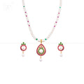 Festive Pearl & Multicolor stone Medallion | Krishna Pearls and Jewellers