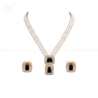 Regal Midnight Pearl and Stone Necklace Set | Krishna Pearls and Jewellers