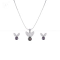 Black Pearl Wings Set Freshwater Pearl | Krishna Pearls and Jewellers