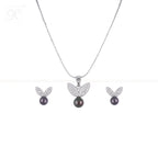 Black Pearl Wings Set Freshwater Pearl | Krishna Pearls and Jewellers