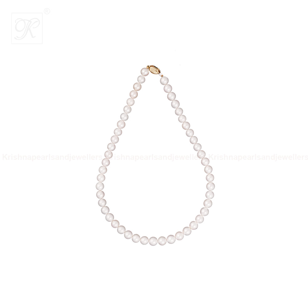 Classic White Round Pearl String – Timeless | Krishna Pearls and Jewellers