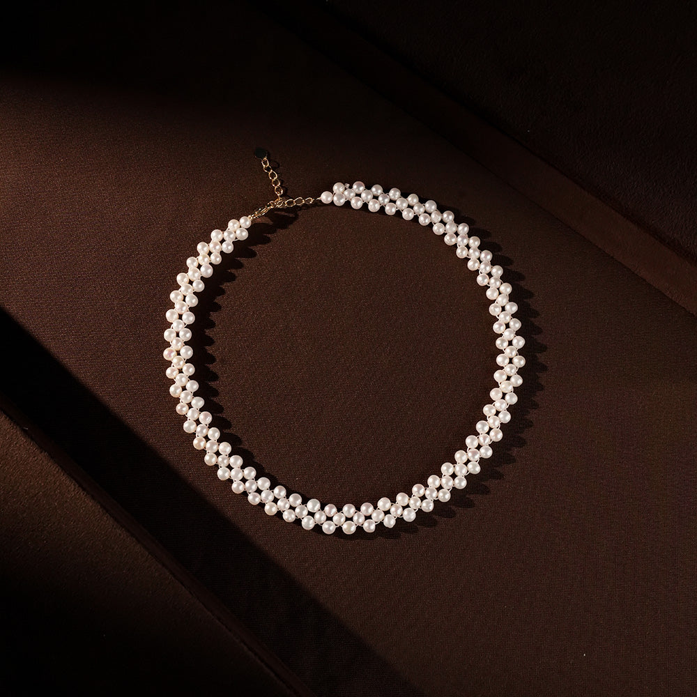Handcrafted Freshwater Pearl Floral Choker Necklace