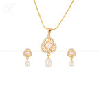 Royal Clover Pearl Drop Set Freshwater | Krishna Pearls and Jewellers