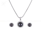 Mocha Glow Pearl Set –BROWN Pearls with CZ | Krishna Pearls and Jewellers