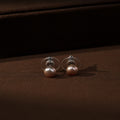 Elegant Round Pearl Button Earrings