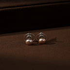 Elegant Round Pearl Button Earrings