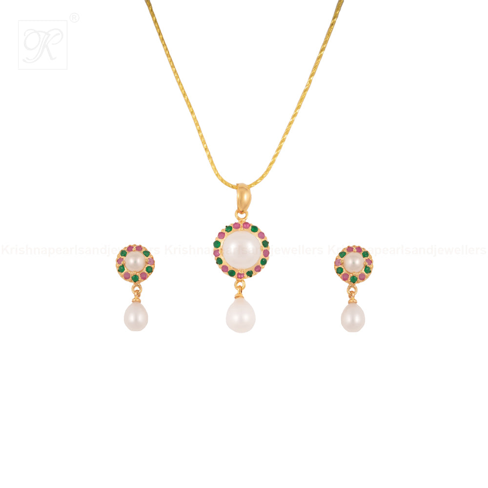 Royal Radiance Pearl & Gemstone Set | Krishna Pearls and Jewellers
