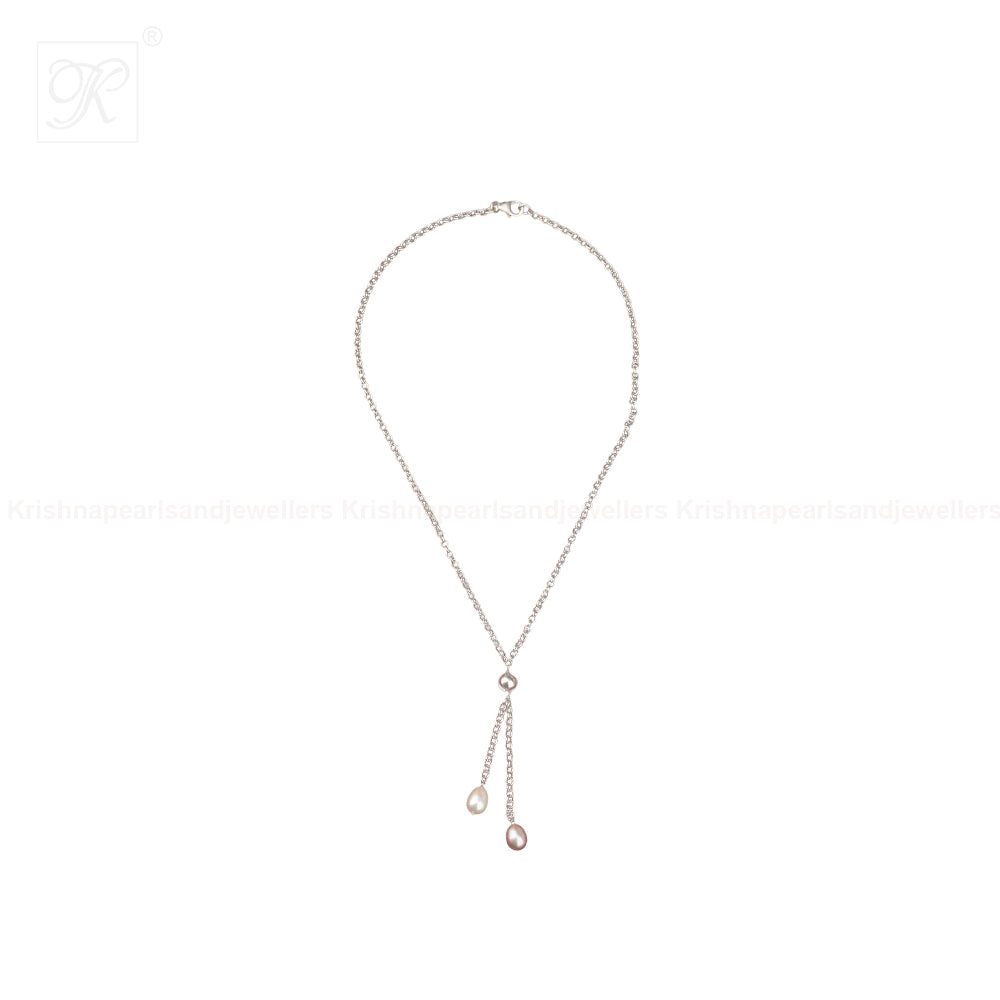 Dual Drop Grace: Adjustable Fancy string | Krishna Pearls and Jewellers