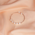 Freshwater Pearl Rose Metal Gold Colour Bracelet for Women