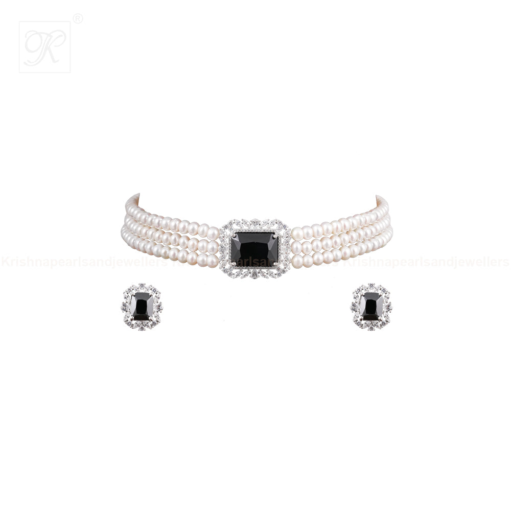 Green Grace Pearl Choker Set with | Krishna Pearls and Jewellers