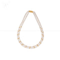Double-Strand White Pearl String with Gold | Krishna Pearls and Jewellers