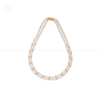 Double-Strand White Pearl String with Gold | Krishna Pearls and Jewellers