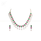 Golden Glamour Pearl Choker Set Freshwater | Krishna Pearls and Jewellers