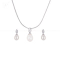 Ivory Grace Drop Set Freshwater Pearl | Krishna Pearls and Jewellers