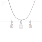 Ivory Grace Drop Set Freshwater Pearl | Krishna Pearls and Jewellers