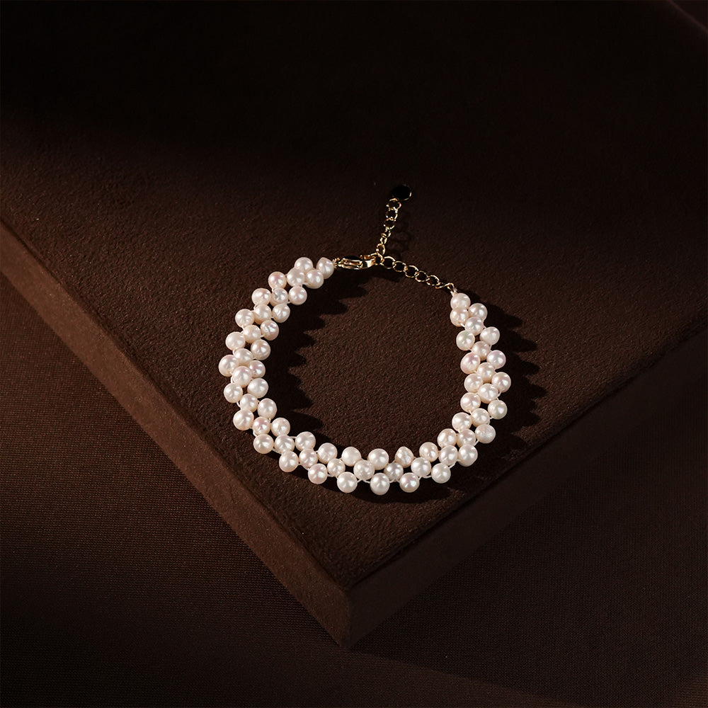 Adjustable Multi-Strand Pearl Bracelet