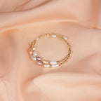 Multi-Color Freshwater Pearl Gold Polish Bracelet
