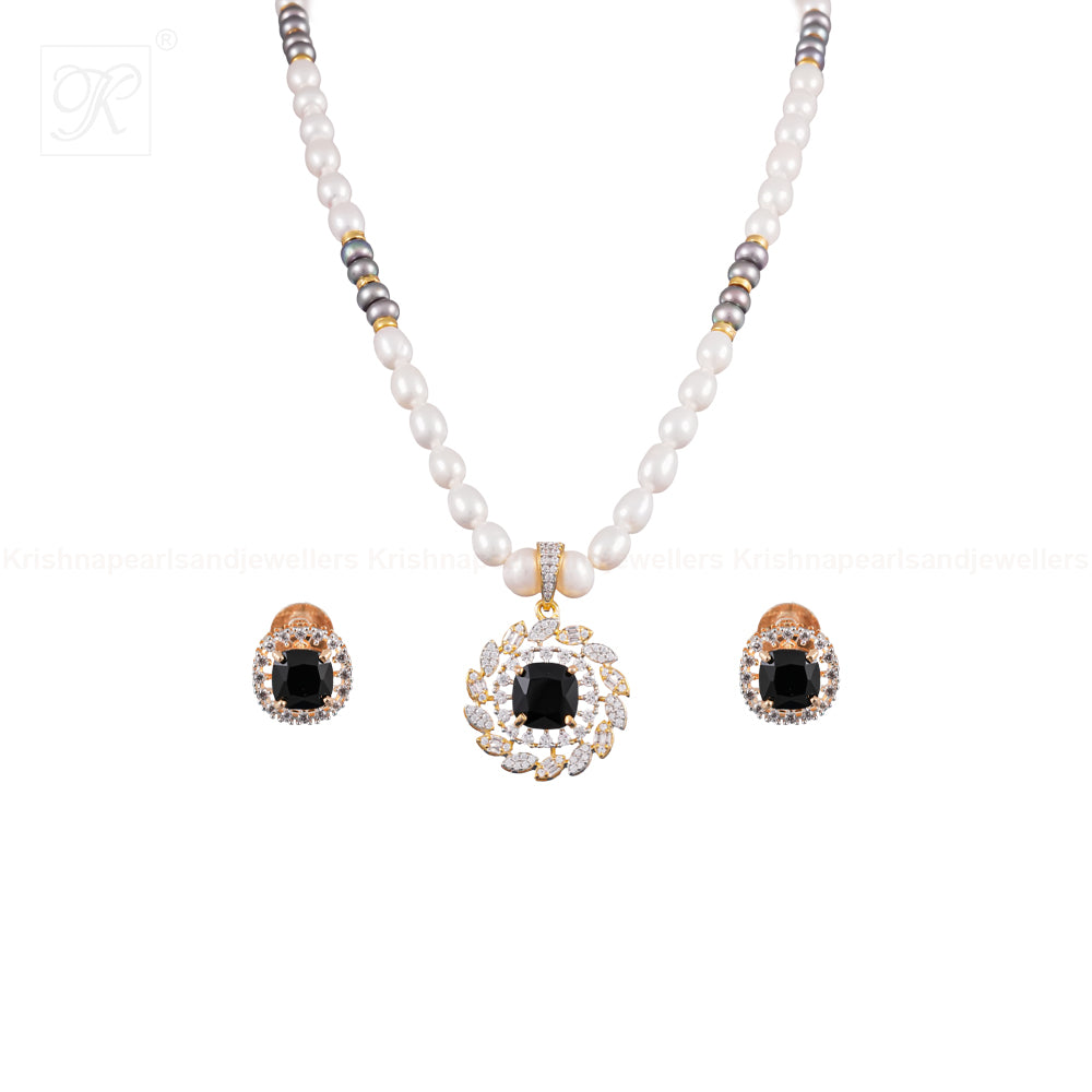 Ornate Radiance Pearl Jewelry Set | Krishna Pearls and Jewellers