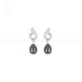 Twilight Charm Black Pearl Drop Earrings | Krishna Pearls and Jewellers