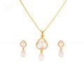 Royal Bloom White Pearl Pendant & Earring | Krishna Pearls and Jewellers
