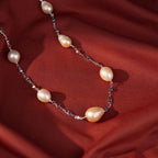 Freshwater Baroque Pearl Station Necklace