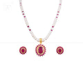 Royal Ovaldrop Pearl & Gemstone Set | Krishna Pearls and Jewellers