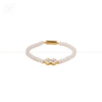 Radiant Bloom: White Pearl Bracelet with | Krishna Pearls and Jewellers