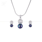 Midnight Sparkle Pearl Set – Black ROUND | Krishna Pearls and Jewellers