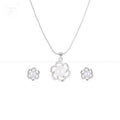 Silver Bloom Pearl Set Freshwater Pearl | Krishna Pearls and Jewellers